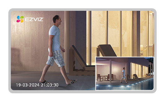 EZVIZ H8c Pro, 3K/5MP, Cámara de Seguridad WiFi 360°, Exterior | Visión Nocturna Color, Deteccion Humana IA, Seguimiento Auto Zoom, Defensa Activa, Audio, Storage en MicroSD/Nube
