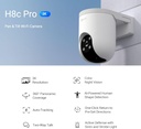 EZVIZ H8c Pro, 3K/5MP, 360° WiFi Security Camera, Outdoor | Color Night Vision, AI Human Detection, Auto Zoom Tracking, Active Defense, Audio, MicroSD/Cloud Storage