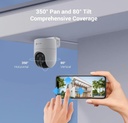 EZVIZ H8c Pro, 3K/5MP, 360° WiFi Security Camera, Outdoor | Color Night Vision, AI Human Detection, Auto Zoom Tracking, Active Defense, Audio, MicroSD/Cloud Storage