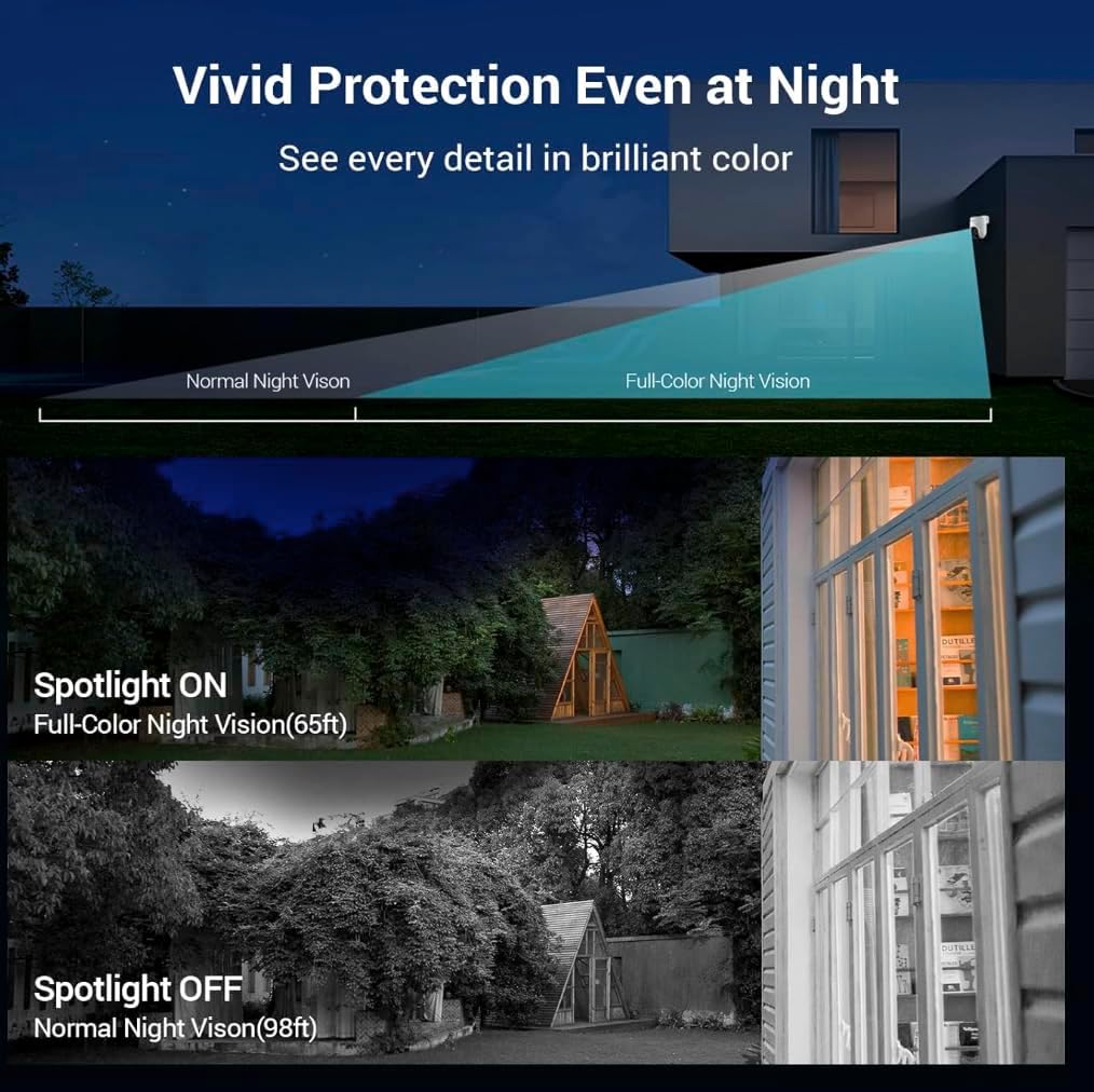 EZVIZ H8c Pro, 3K/5MP, 360° WiFi Security Camera, Outdoor | Color Night Vision, AI Human Detection, Auto Zoom Tracking, Active Defense, Audio, Storage on MicroSD/Cloud