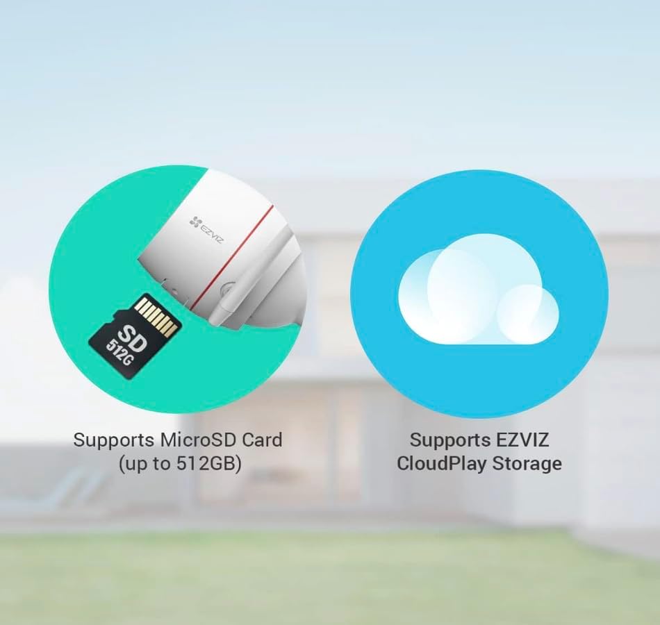 EZVIZ H8c Pro, 3K/5MP, 360° WiFi Security Camera, Outdoor | Color Night Vision, AI Human Detection, Auto Zoom Tracking, Active Defense, Audio, Storage on MicroSD/Cloud