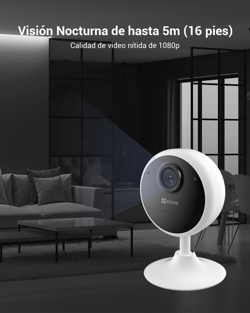 EZVIZ Indoor WiFi Security Camera with 40-Day Battery 1080P IP Security Camera, Human Detection, Two-Way Audio, Supports Card up to 512GB, Compatible with Alexa, CB1